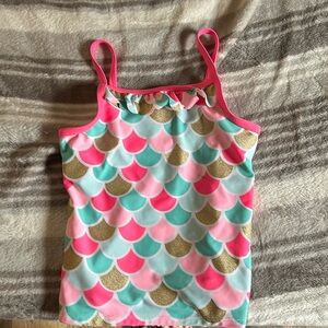 These is a children bathing suit top. Does not include matching bottoms.